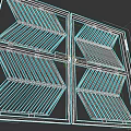 Sturdy Industrial Style Metal Double Door Gate With Chevron Striped Geometric Design