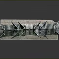 Traditional Chinese Archway Structure With Green Tiled Roof Curved Eaves And Red Ornament