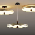 Modern Petal Shaped Lighting Combination With White Gold Finish And Warm Ceiling Light