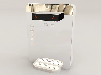 White Modern Kitchen Appliance With Digital Control Panel And Removable Tray 3d model