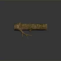 Natural Wood Log With Mossy Texture And Stone Elements For Decorative Use 3d model