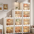 Modern Transparent Door Storage Cabinet With Multi Layer Handbags Display In Interior