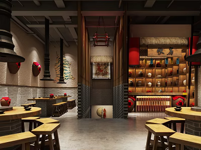 Chinese Hot Pot Restaurant 3d model