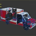 Fun Kids Pixel Art Ambulance Toy with Red White Design for Children Play