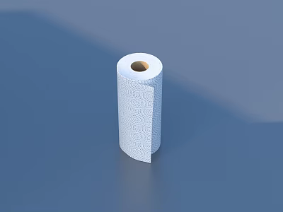 Patterned Toilet Paper Roll As Daily Household Essential On Blue Background 3d model