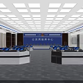 Modern Control Room Interior With Multiple Monitoring Screens Control Consoles And Chairs