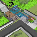 Single Family Villa With Green Lawn Courtyard Swimming Pool And Driveway