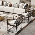 New Chinese Sofa Coffee Table Combination 3d model