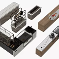Modern water bar counter operation desk reception desk coffee bar counter tea table 3d model