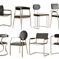 Modern Leisure Chairs With Metal Frames And Leather Seats In Various Designs