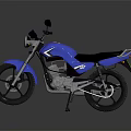 Blue Commuter Motorcycle with Black Seat Rear Rack Simple Design for Practical Daily Use