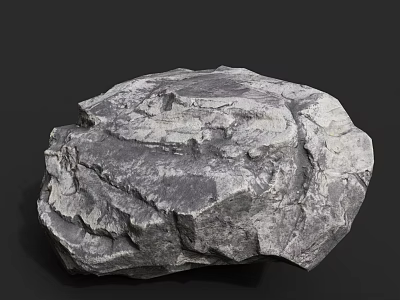 Natural Gray Stone with Rough Surface and Natural Textures in Outdoor Scene 3d model