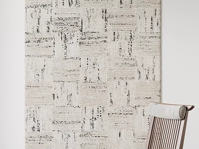 Textured Square Rug In Neutral Tones For Modern Home Decor 3d model