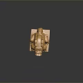 Golden Kylin Statue With Traditional Chinese Style Intricate Carvings Square Base Shiny Surface Dark Background