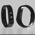 Black Smart Watch Bracelet with Digital Display Green Star Blue Moon Icons Modern Design