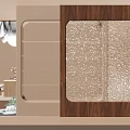 Modern Wooden Shelving Unit With Textured Glass Panels In Interior Design