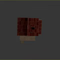 Wooden Cottage With Red Roof Small Windows Porch Steps And Weather Vane