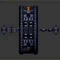 Futuristic Mechanical Wheel Design With Cybernetic Components Blue Orange Accents And Tech Details