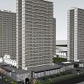 Modern High Rise Residential Building With Glass Facade Greenery And Pedestrians