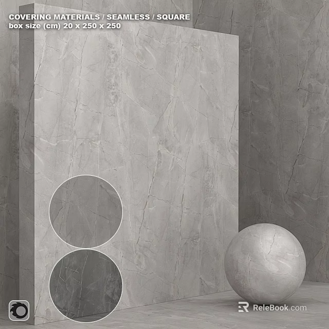 Gray Marble Textured Component With Circular Cutouts And Silver Sphere 3d model