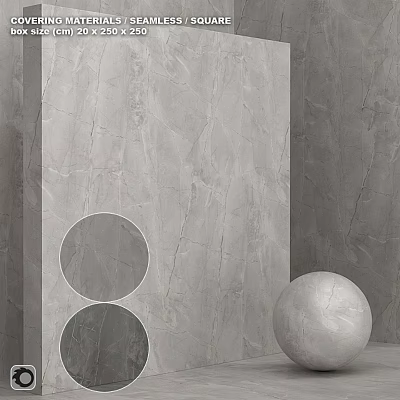 Gray Marble Textured Component With Circular Cutouts And Silver Sphere 3d model