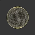 Elegant Circular Spherical Component With Gold Beige Mottled Surface Texture Against Textured Wall