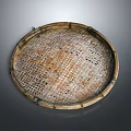 Round Woven Bamboo Sieve Traditional Handmade Household Tool For Food Drying And Sifting