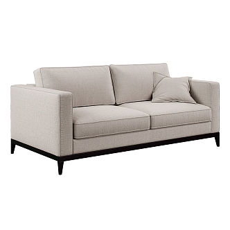 Modern Simple Double Sofa Simple Double Sofa Pillow 3d model