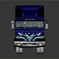 Vibrant Blue Semi Truck Showcasing Modern Cab Design And Exterior Details