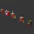 Red Computer Devices with Multiple Components and Modern Design Features