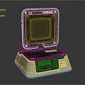Desktop Electronic Device With Green Screen Display And Control Panel Interface