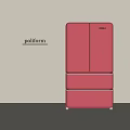 Poliform Pink Upright Refrigerator With Sleek Modern Design For Contemporary Home Interior