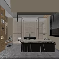 Modern SPA Sauna Room With Massage Bed Wooden Decor Bathtub And Window View