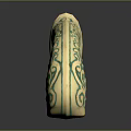 Traditional Ornate Decorative Knife With Intricate Green And Gold Handle Patterns