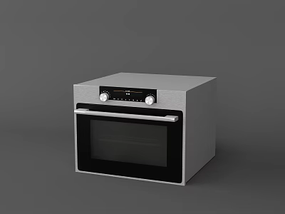 Modern Design Electric Oven With Stainless Steel Finish Black Door And Control Panel Kitchen Appliance 3d model
