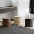 Middle Ancient Style Single Stool Wooden Stool Round Stool Shoe Changing Stool Solid Wood Side Table 3d model