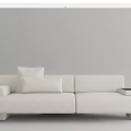 Modern Two Seater Sofa White and Gray with Minimalist Design and Side Table 3d model