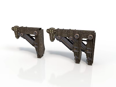 Industrial Mechanical Arm Equipment With Metal Structure And Bolted Connections On White Background 3d model