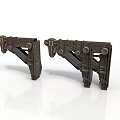 Industrial Mechanical Arm Equipment With Metal Structure And Bolted Connections On White Background