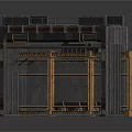 Industrial Structure Design With Metal Frame Platform And Wooden Tracks