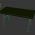 Vintage Green Table With Metal Legs And Smooth Surface Design Style
