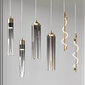 Modern Pendant Lights Featuring Glass Cylinders And Brass Spiral Designs For Interior Decor