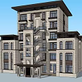 Multi Story Detached Villa Exterior With Staircase Large Windows And Architectural Design