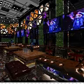 Elegant Bar Interior Featuring Leather Sofas Union Jack Cushions Large Screens And Green Walls