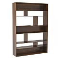 Modern Wooden Bookcase with Open Shelves and Multiple Functional Storage Compartments 3d model