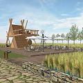 Modern Paddy Field Paddy Field Landscape 3d model
