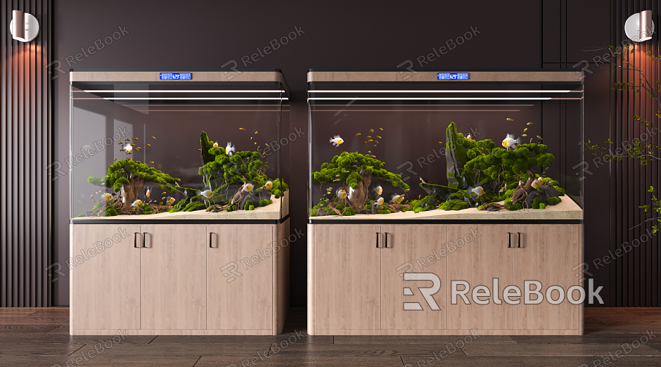 modern fish tank fish tank cabinet model