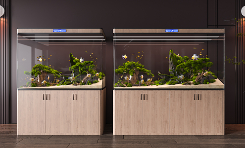 modern fish tank fish tank cabinet 3d model