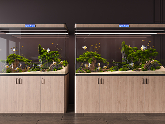 modern fish tank fish tank cabinet 3d model