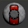 White And Red Acid Bottle Featuring Silver Cap And Label Design